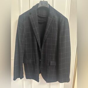 Massimo Dutti Dark Checkered Blazer